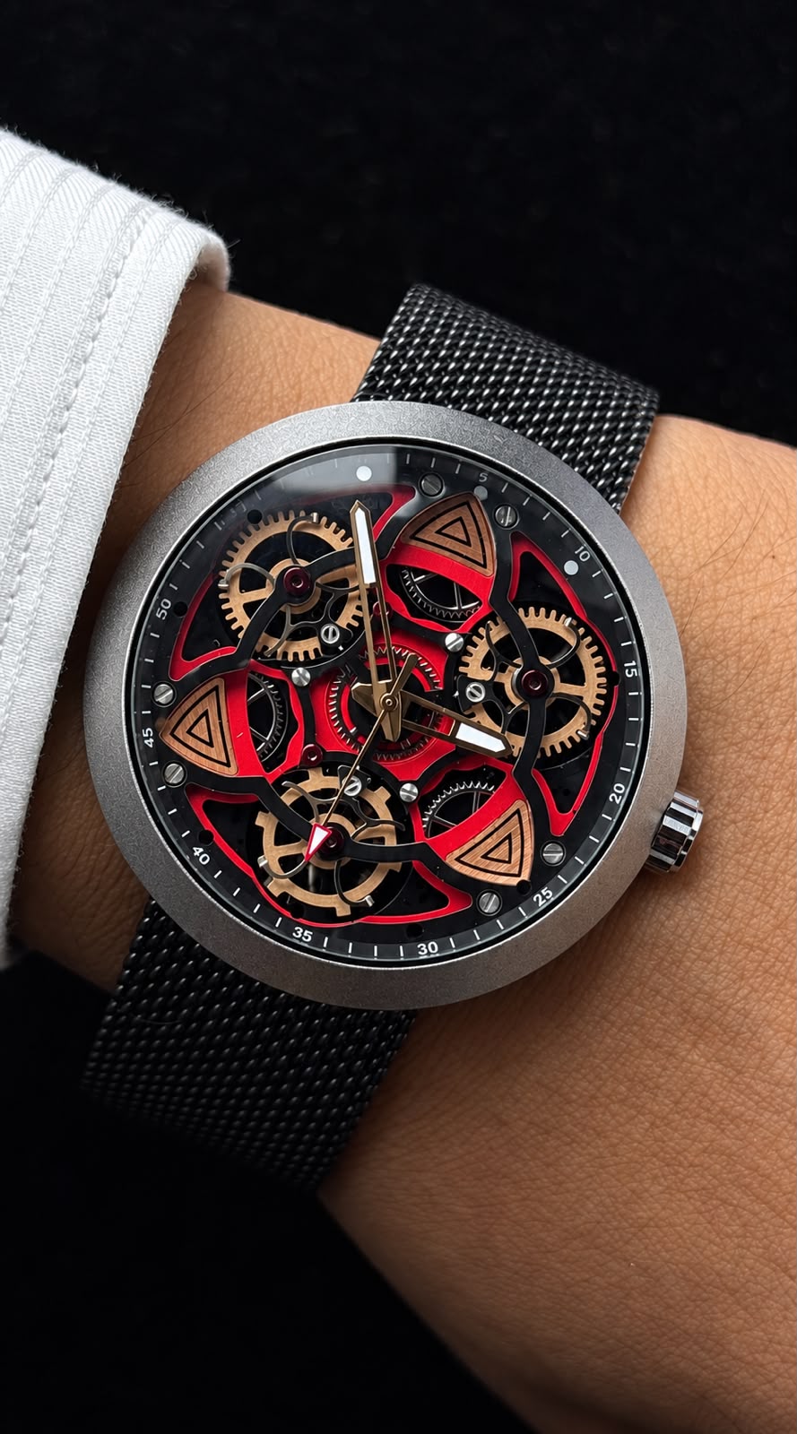Crimson Skeleton Luxury Watch